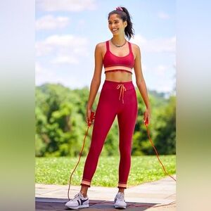 ANTHROPOLOGIE | X THE UPSIDE NWT CORFU MIDI PANT LEGGINGS IN SANGRIA SIZE 12